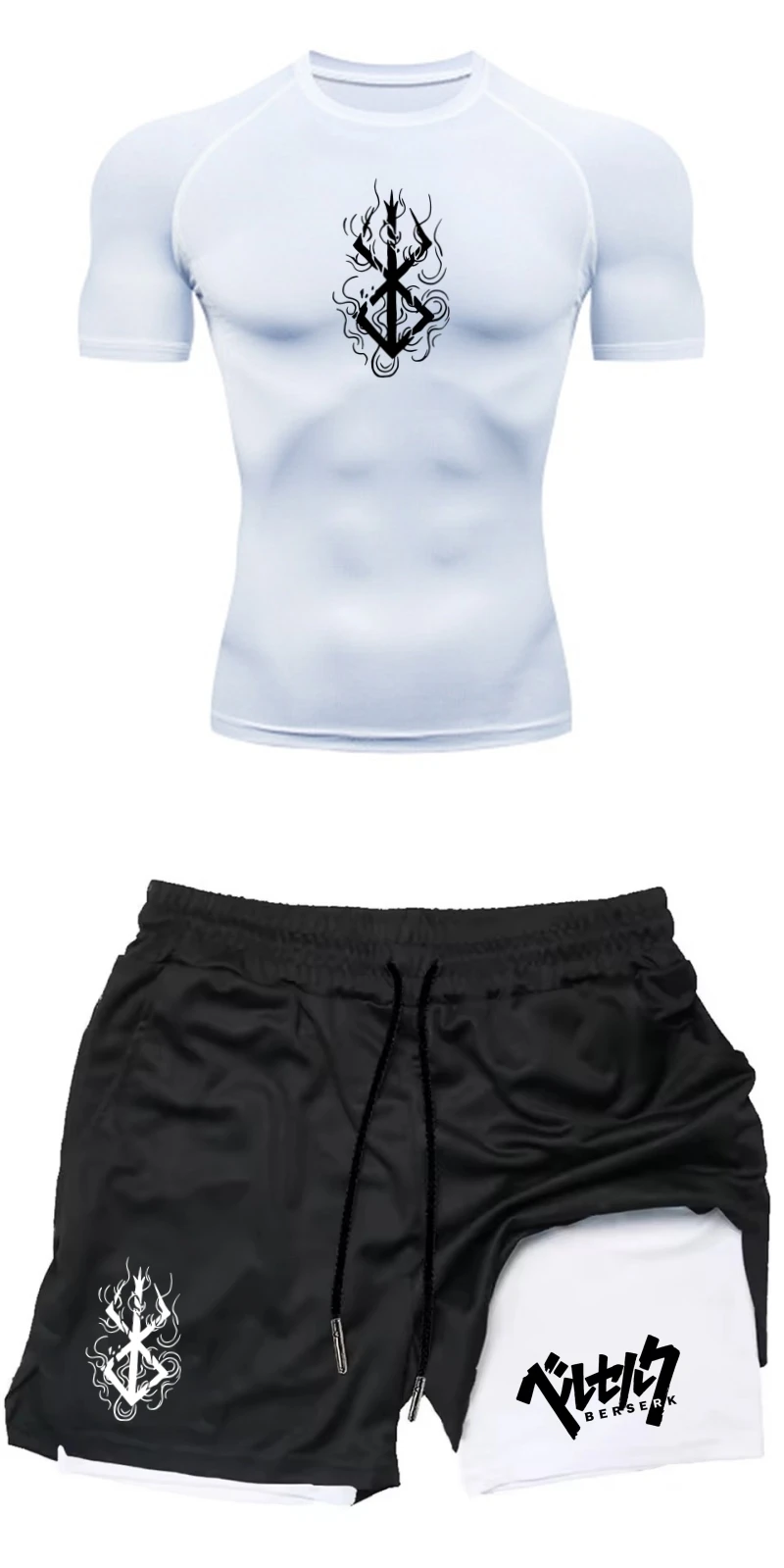 Compression Shorts Athletes - طقم رياضي صيفي للرجال للتدريب في